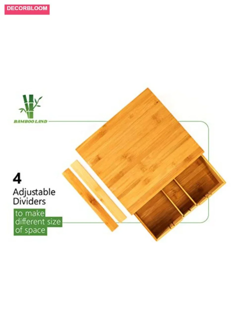 Bamboo K-Cup Holder with 4 Adjustable Dividers, 36 Pod Storage